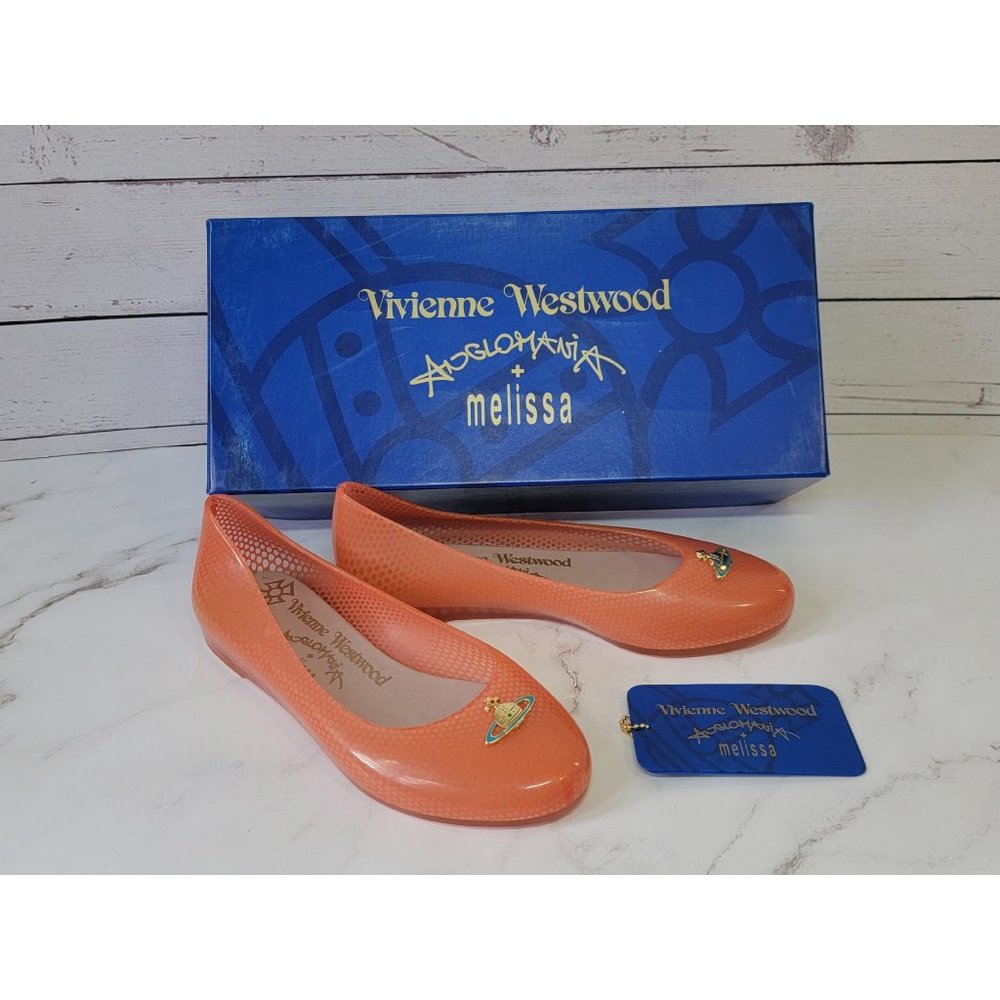 Vivienne Westwood Anglomania + Melissa Wanting Flat Shoes ORANGE
